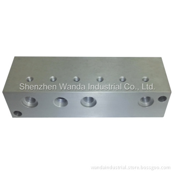 CNC Machined Parts of Aluminum Block with Clear Anodizing